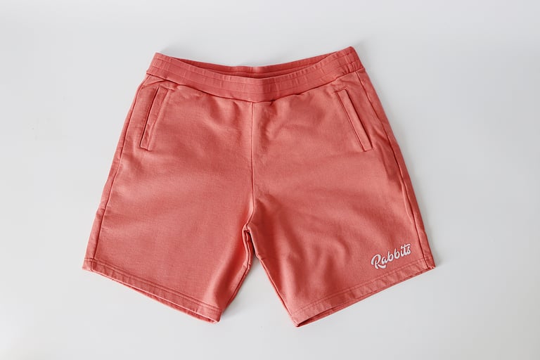 Rabbitman's, 'EMBROIDERED' Short, (Blood Orange)