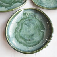 Image 10 of Large Stoneware Spoon Rest in Textured Green Glaze Handmade in USA