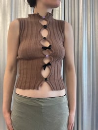 Image 6 of Brown mohair top with boss and Roses 
