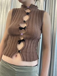 Image 3 of Brown mohair top with boss and Roses 
