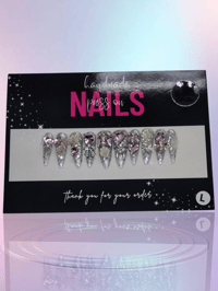 Image 1 of Frosted Flirt  - Handmade Press On Nails (Large)