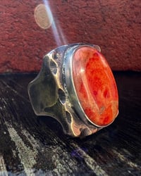 Image 1 of WL&A Rustic Bronze & Sterling Sponge Coral Signet - Sizes 12 