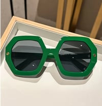 Green Polygon Sunglasses 