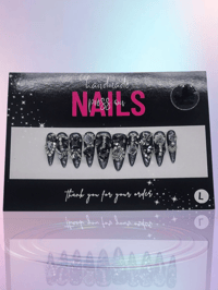 Image 1 of Gothic Glitz  - Handmade Press On Nails (Large)