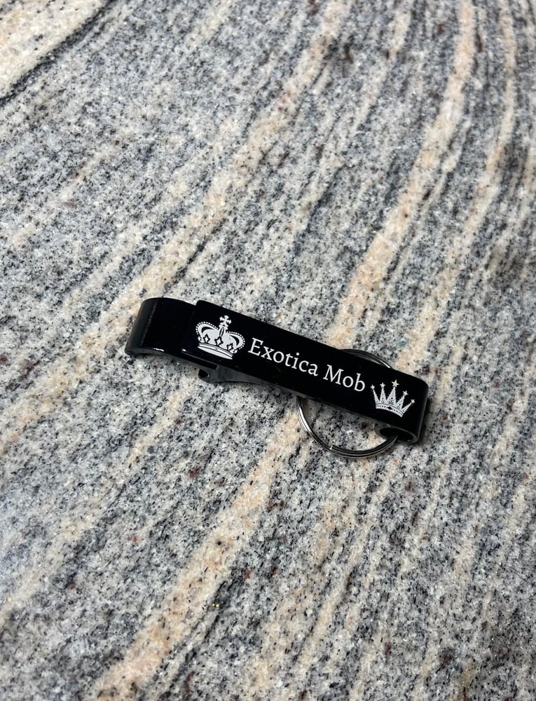 Image of Engraved Exotica Mob Bottle Opener Keychain