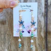 Image 2 of Lightweight Dangle Seashell Earrings | Dangle Starfish and Shell Earrings