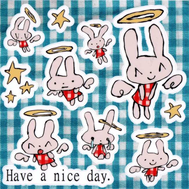 plaid bunny sticker sheet ^_^