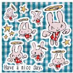 plaid bunny sticker sheet ^_^