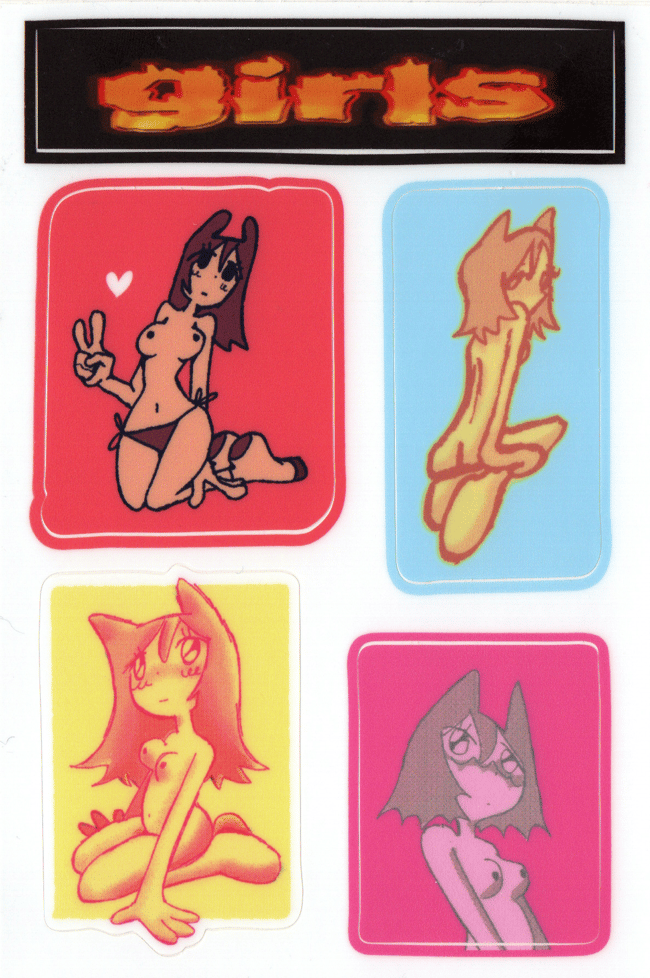 nsfw anime cat girls sticker sheet