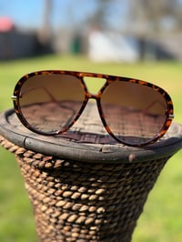 Image 1 of Tortoise Aviator Style Sunglasses 