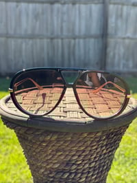 Image 1 of Black Aviator Style Sunglasses 