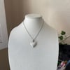 big silver locket thin chain necklace