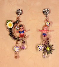 Image 2 of "Celestial Beach Babes" Fun Fabies with Beachballs Earrings.