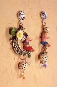 Image 4 of "Celestial Beach Babes" Fun Fabies with Beachballs Earrings.