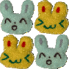 felt bunny emoticon sticker