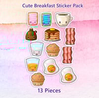 Image 1 of Cute Breakfast Sticker Pack (13 PACK)