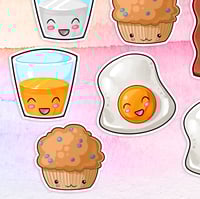 Image 3 of Cute Breakfast Sticker Pack (13 PACK)
