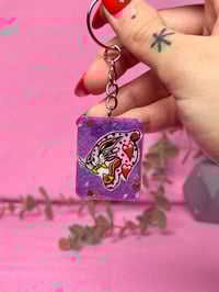 Leopard purple keychain