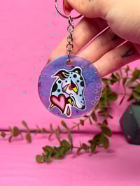 purple greyhound Key chain