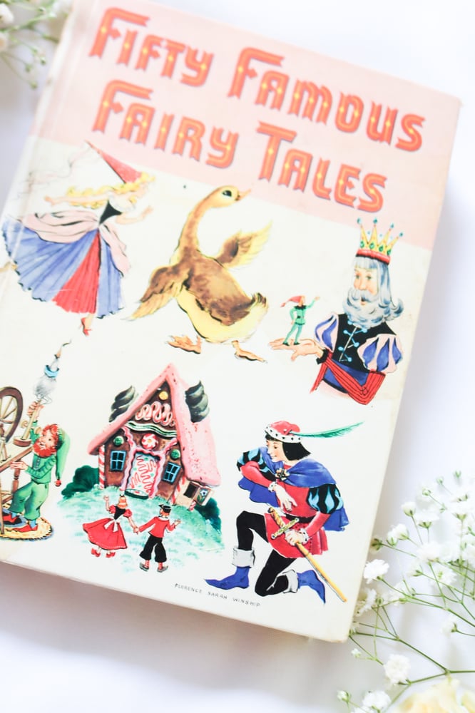 Image of Vintage 1946 Fifty Famous Fairy Tales Book 