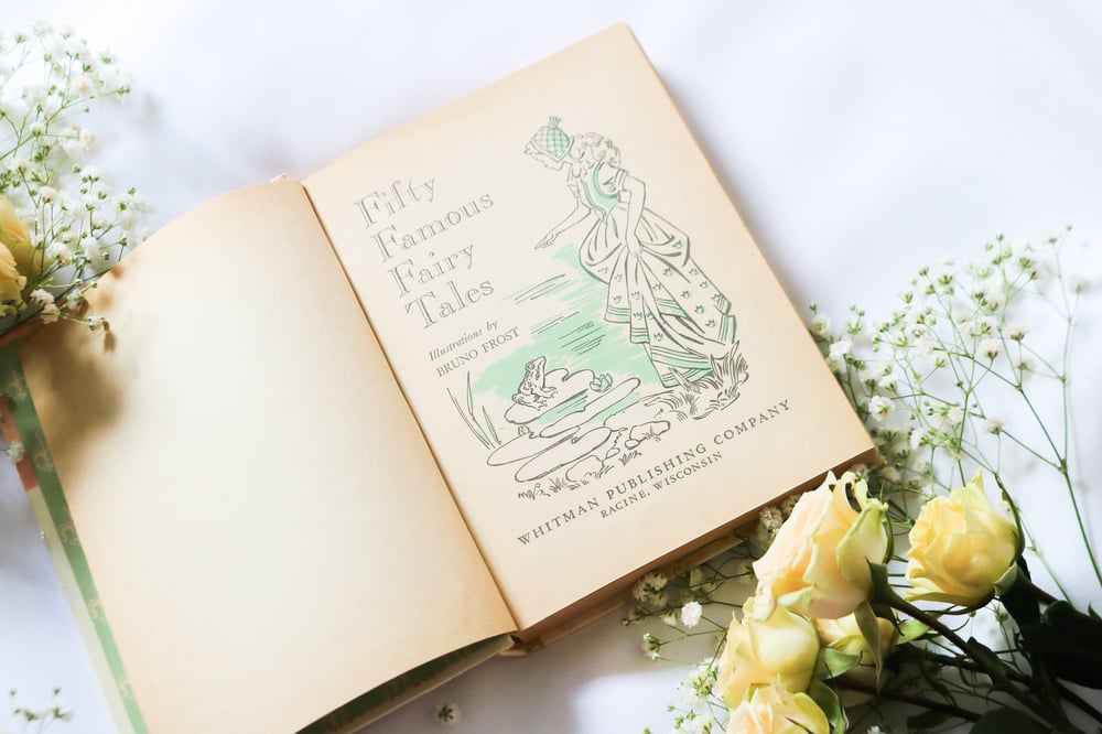Image of Vintage 1946 Fifty Famous Fairy Tales Book 