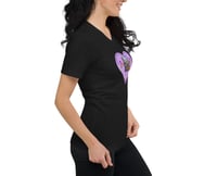 Image 2 of Autumn Cottage Garden - Purple Heart - Black Ladies T-shirt