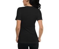Image 4 of Autumn Cottage Garden - Purple Heart - Black Ladies T-shirt
