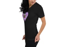 Image 3 of Autumn Cottage Garden - Purple Heart - Black Ladies T-shirt