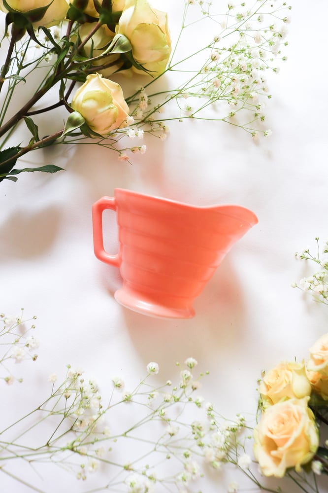 Image of Vintage 1930s Hazel Atlas Pastel Pink Creamer