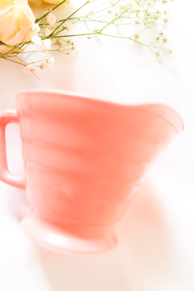 Image of Vintage 1930s Hazel Atlas Pastel Pink Creamer