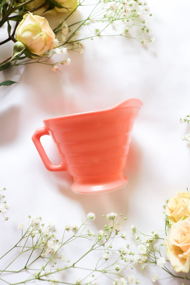Image of Vintage 1930s Hazel Atlas Pastel Pink Creamer
