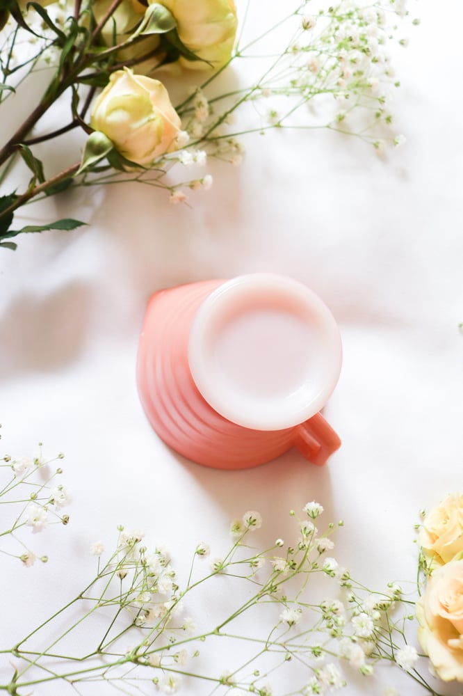 Image of Vintage 1930s Hazel Atlas Pastel Pink Creamer