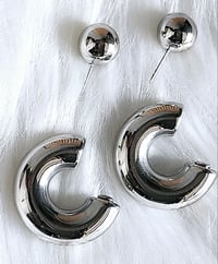 Image 4 of Chunky C Ball Earrings