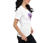 Image 2 of Autumn Cottage Garden - Purple Heart - White Ladies T-shirt