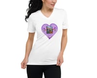 Image 1 of Autumn Cottage Garden - Purple Heart - White Ladies T-shirt
