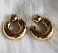 Image 1 of Chunky C Ball Earrings