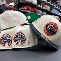 Image 3 of New Era 59Fifty Chrome /Navy/ Orange