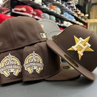 Image 3 of New Era 59Fifty Burntwood/ Gold/86' Horse Shoe