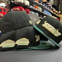 Image 6 of New Era 59Fifty Black/Dark Green/ Metallic Gold