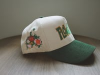Image 2 of Cream and Green corduroy snapback