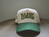 Image 1 of Cream and Green corduroy snapback