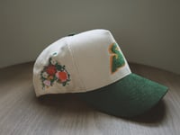 Image 4 of Cream and Green corduroy snapback