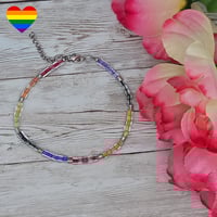 Image 3 of Square Rainbow Anklet 