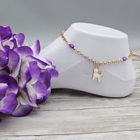 Image 1 of Purple Dog Anklet