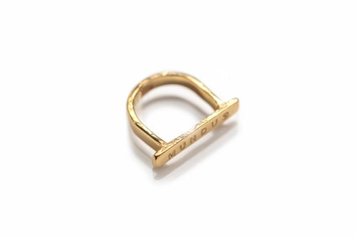 Image of plain gold plated silver ring with inscription in Latin