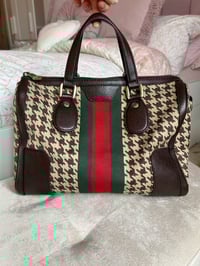 Image 1 of Gucci Houndstooth Boston Vintage Bag