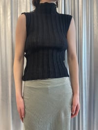Image 1 of Mohair ribb knitted top black 
