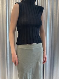 Image 4 of Mohair ribb knitted top black 
