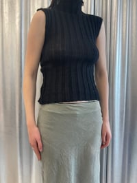 Image 3 of Mohair ribb knitted top black 