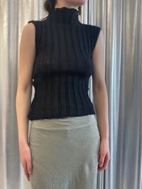 Image 6 of Mohair ribb knitted top black 